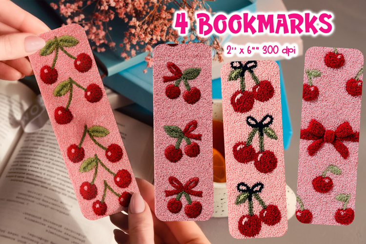 Valentine’s Day Bookmark Latch Hook Yarn Cherry Sublimation