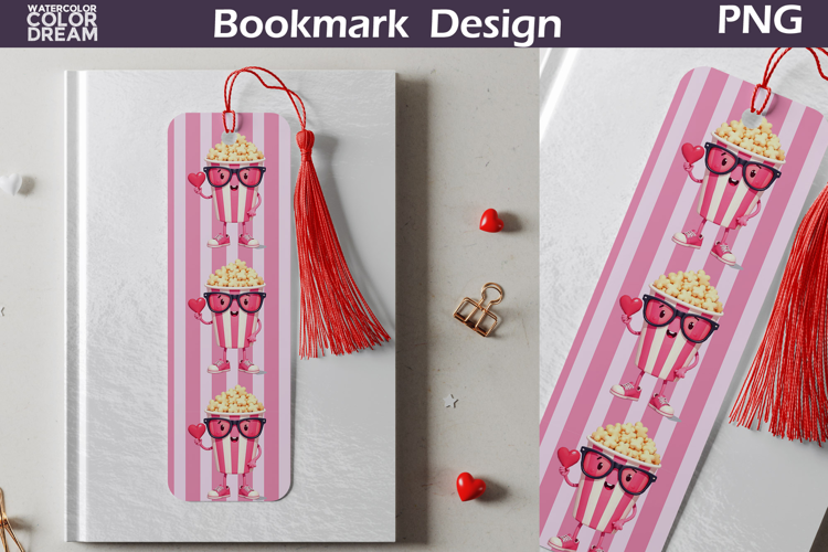 Valentine Bookmark | Popcorn Valentines Day Heart Bookmark