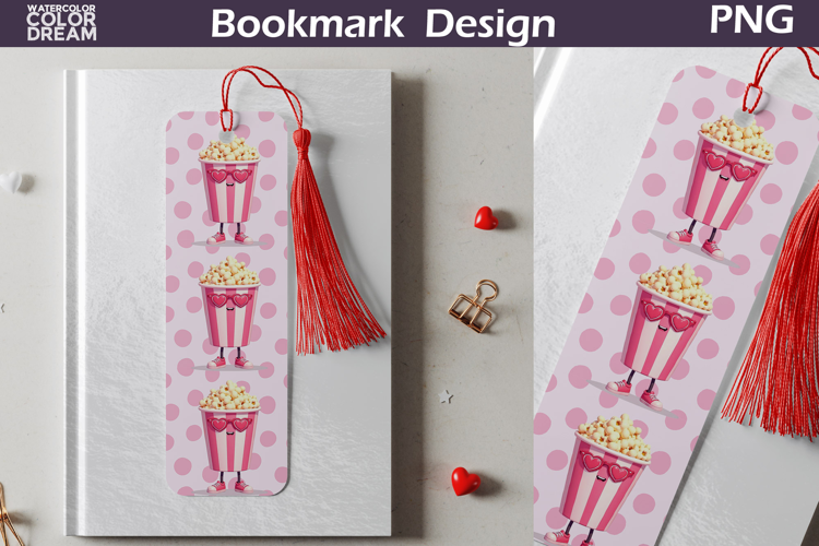 Valentine Bookmark | Popcorn Valentines Day Heart Bookmark
