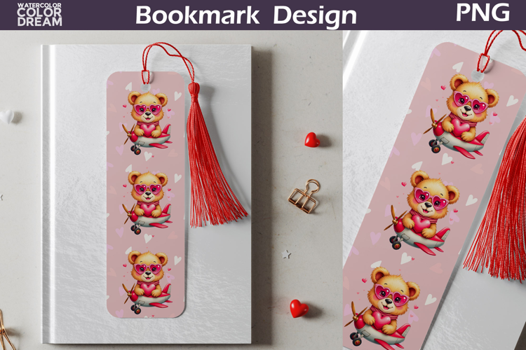 Valentine Bookmark | Bear Valentines Day Heart Bookmark