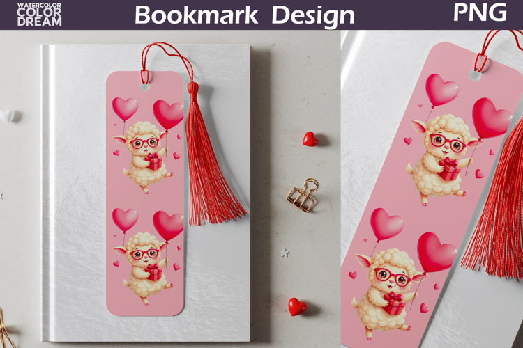 Valentine Bookmark | Sheep Valentines Day Heart Bookmark