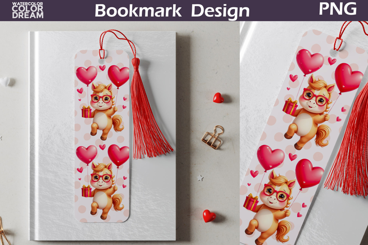 Valentine Bookmark | Horse Valentines Day Heart Bookmark