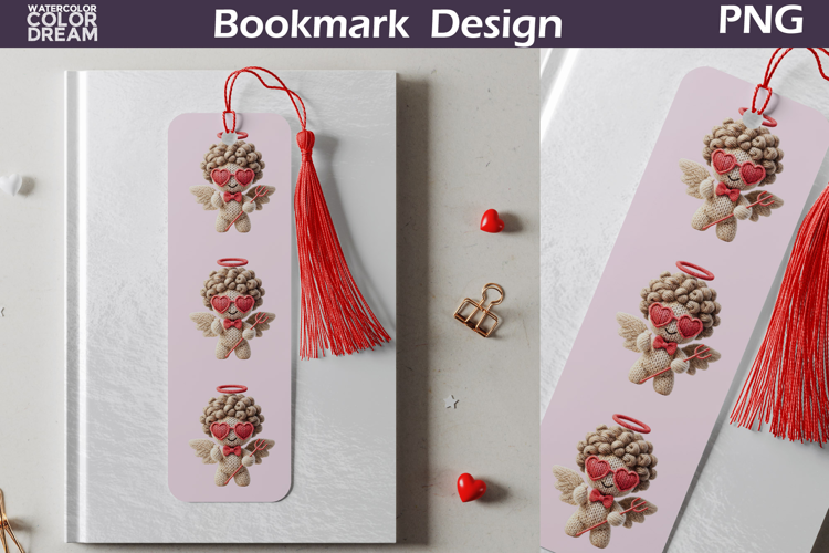 Valentine Bookmark | Cupid Valentines Day Heart Bookmark