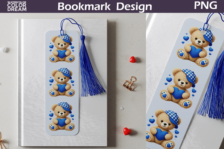 Valentine Bookmark | Bear Valentines Day Heart Bookmark