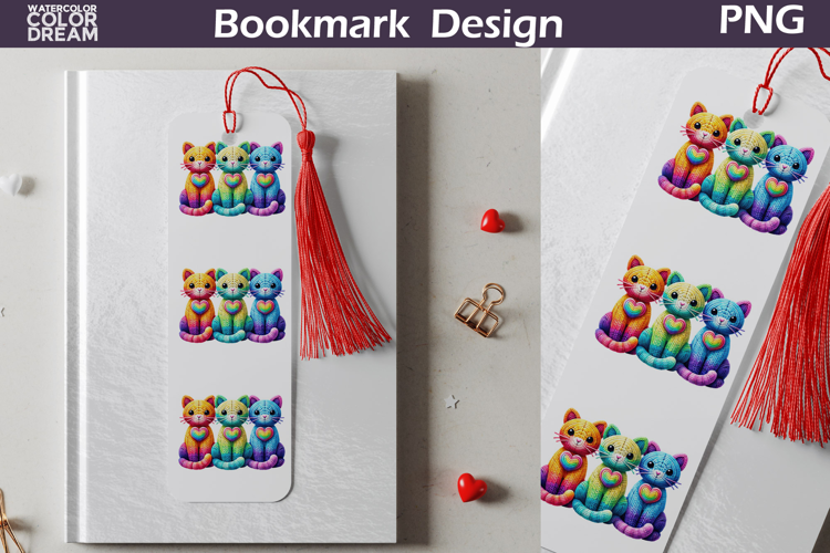 Valentine Bookmark | Cat Valentines Day Heart Bookmark