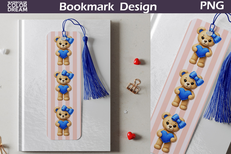 Valentine Bookmark | Bear Valentines Day Heart Bookmark