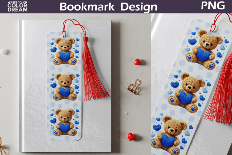 Valentine Bookmark | Bear Valentines Day Heart Bookmark