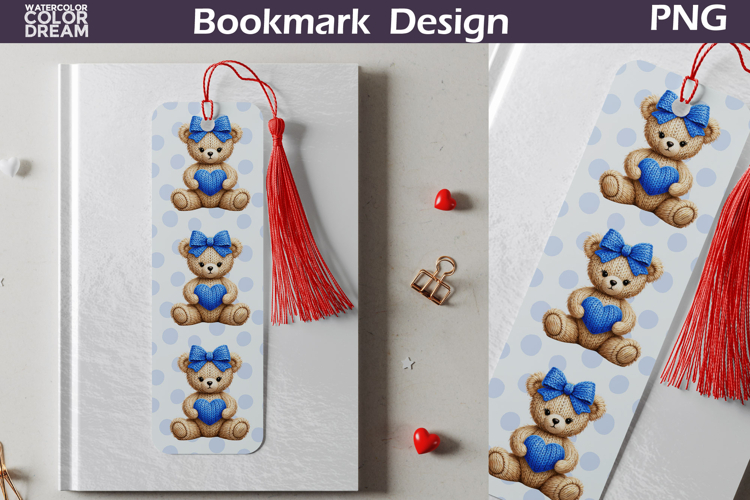 Valentine Bookmark | Bear Valentines Day Heart Bookmark