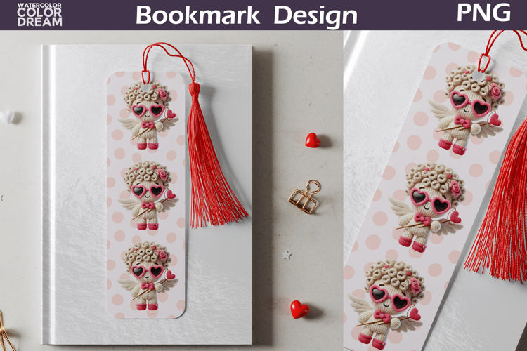 Valentine Bookmark | Cupid Valentines Day Heart Bookmark