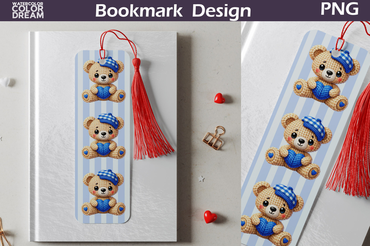 Valentine Bookmark | Bear Valentines Day Heart Bookmark