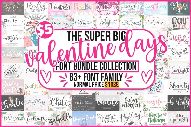 The Super Big Valentine Days Font Bundle