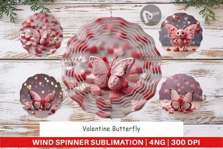 Wind Spinner Valentine Butterfly