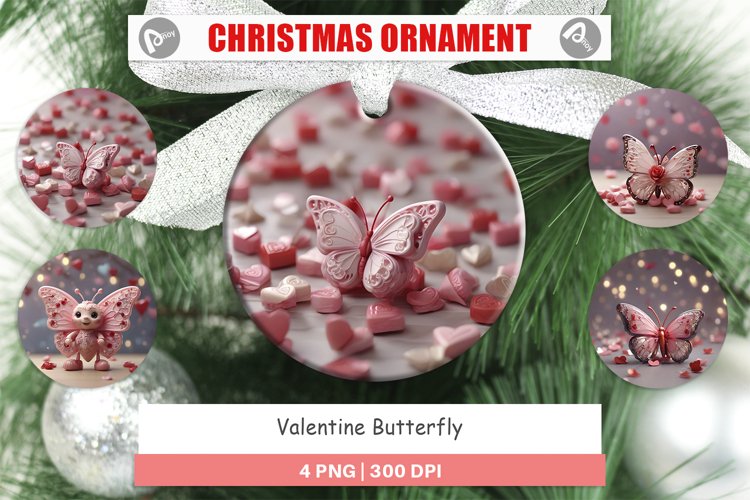 Christmas Ornaments Valentine Butterfly
