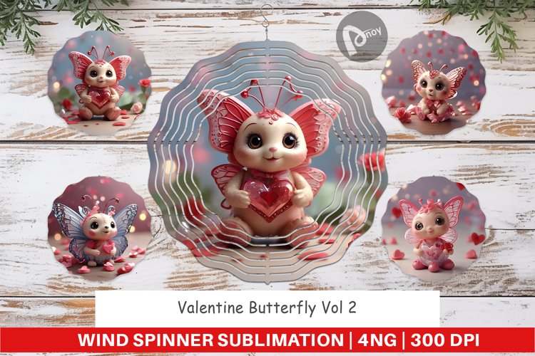 Wind Spinner Valentine Butterfly