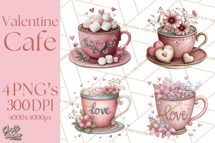 Cozy Valentine Café PNG Coffee and Cocoa Clipart