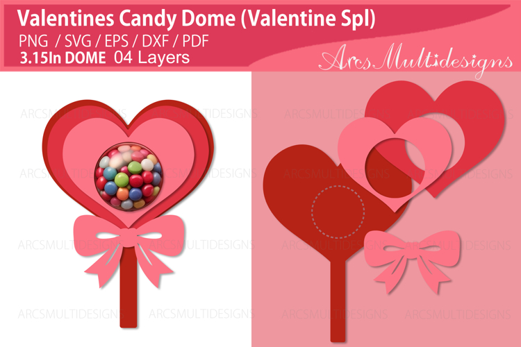 Valentines Lollipop Candy Dome