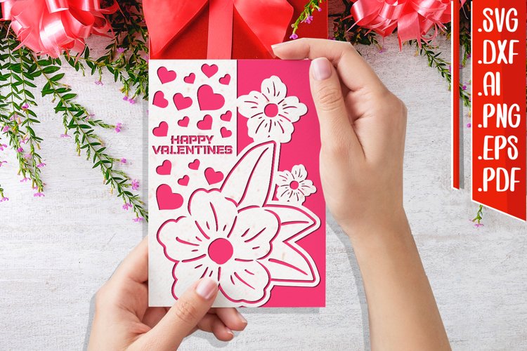 Happy Valentines card 6 svg dxf eps ai png pdf