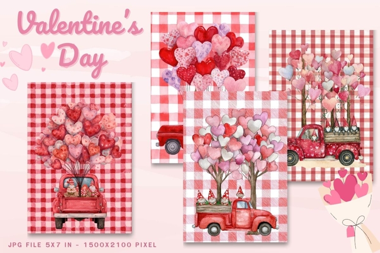 Valentine Day Card Flower Love Heart Greeting Printable Card