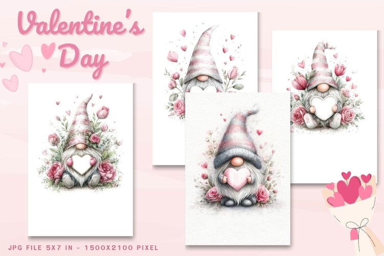 Valentine Day Card Flower Love Heart Greeting Printable Card