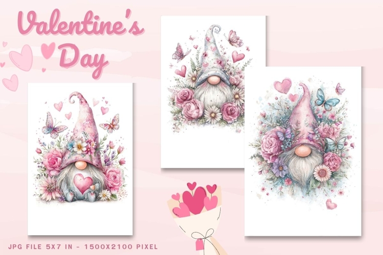 Valentine Day Card Flower Love Heart Greeting Printable Card