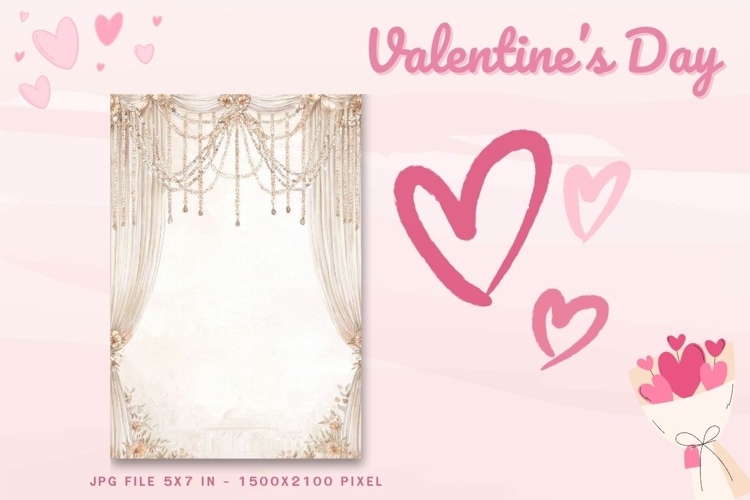 Flower Card Love Valentine Day Heart Greeting Printable Card example image 1