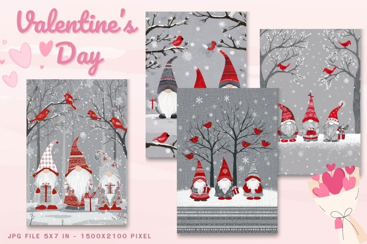 Valentine Day Card Flower Love Heart Greeting Printable Card