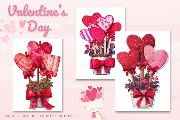 Valentine Day Card Flower Love Heart Greeting Printable Card