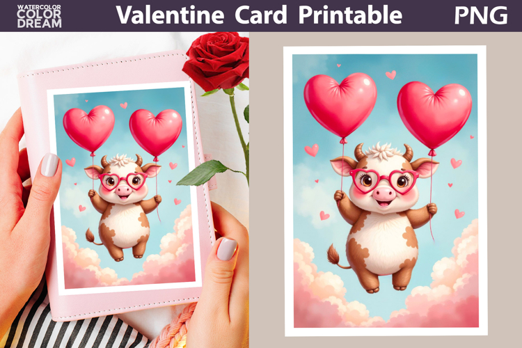 Cow Heart Valentine Card | Happy Valentines Day