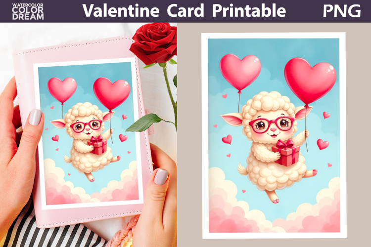 Sheep Heart Valentine Card | Happy Valentines Day