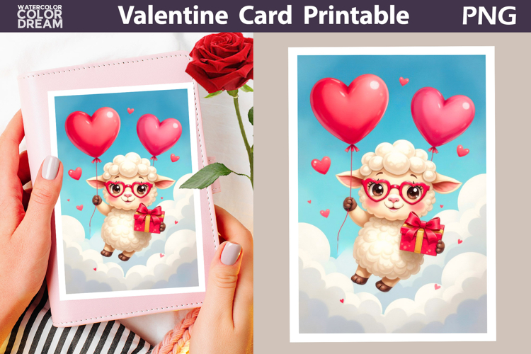 Sheep Heart Valentine Card | Happy Valentines Day