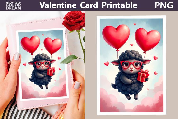 Sheep Heart Valentine Card | Happy Valentines Day