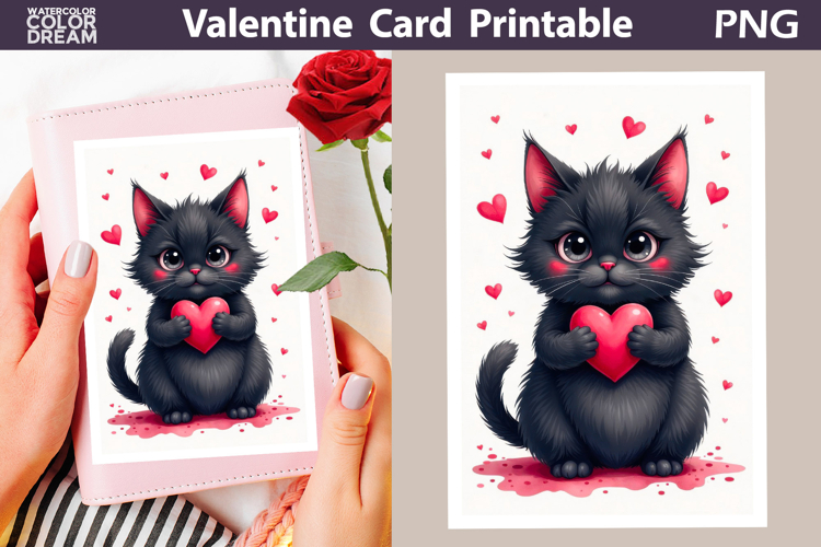 Cat Heart Valentine Card | Happy Valentines Day