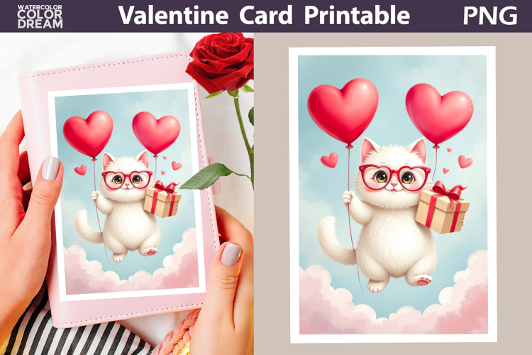 Cat Heart Valentine Card | Happy Valentines Day