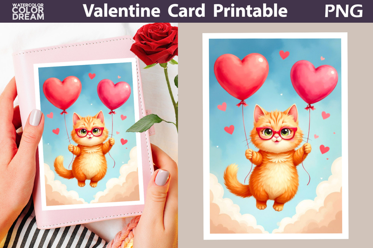 Cat Heart Valentine Card | Happy Valentines Day