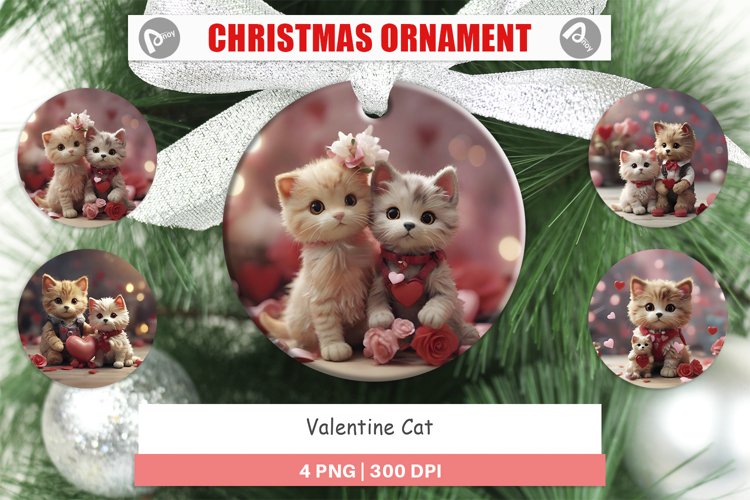 Christmas Ornaments Valentine Cat