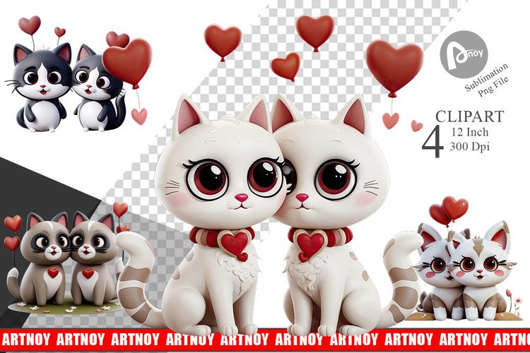 Valentine Cat Clipart