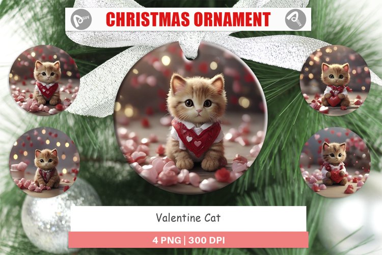 Christmas Ornaments Valentine Cat