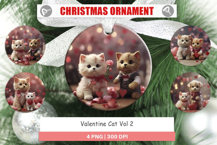 Christmas Ornaments Valentine Cat