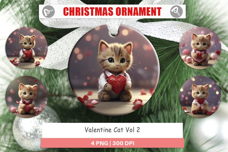 Christmas Ornaments Valentine Cat
