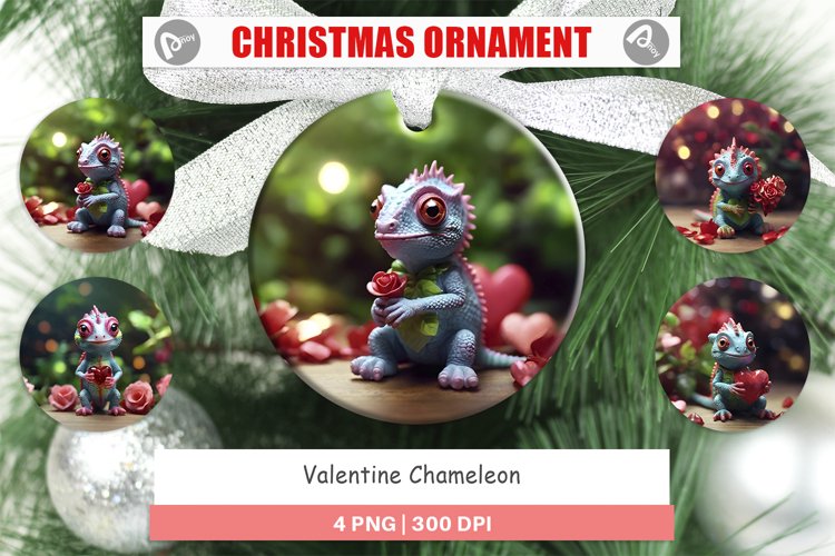 Christmas Ornaments Valentine Chameleon