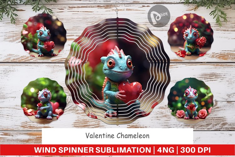 Wind Spinner Valentine Chameleon