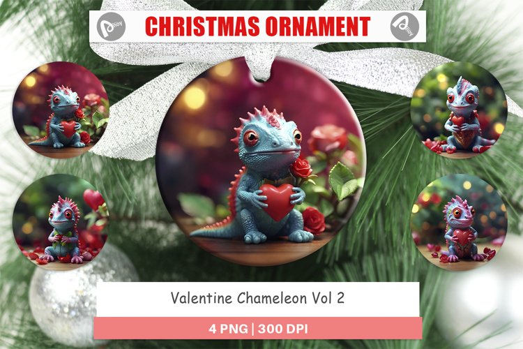 Christmas Ornaments Valentine Chameleon