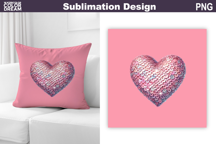 Valentine Pillow Design | Heart Sublimation