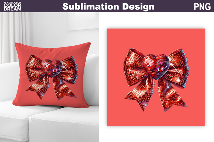 Valentine Pillow Design | Bow Sublimation