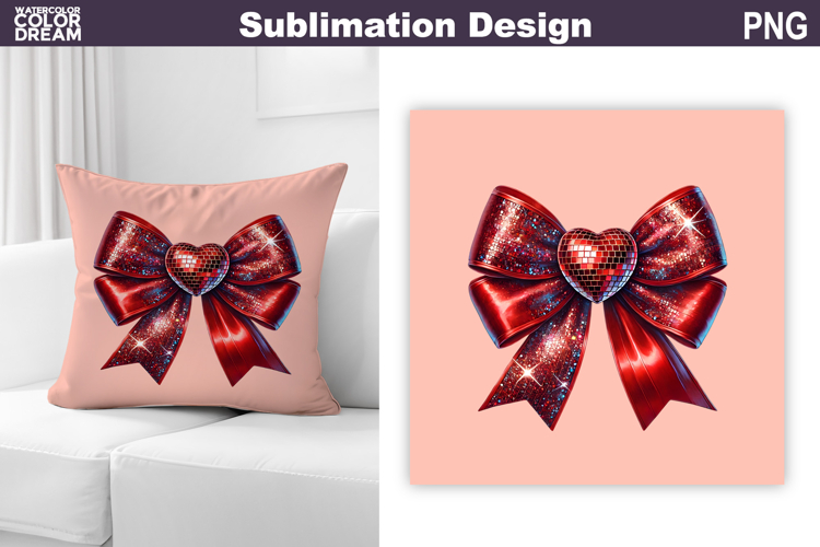 Valentine Pillow Design | Bow Sublimation