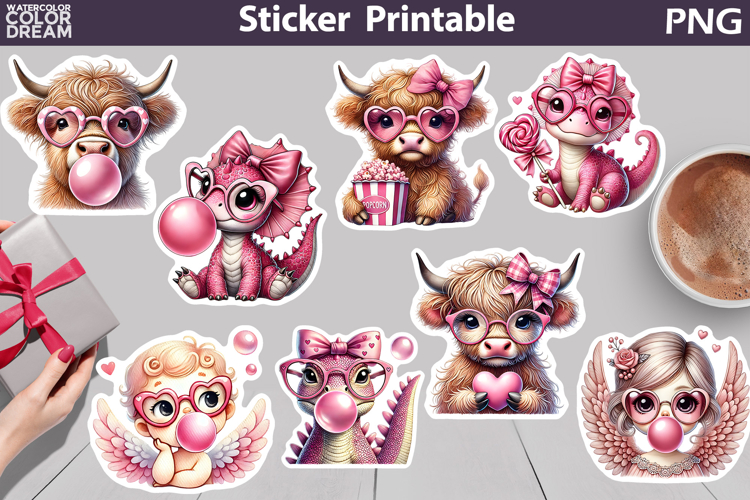 Valentine Characters Sticker | Valentines Day Sticker