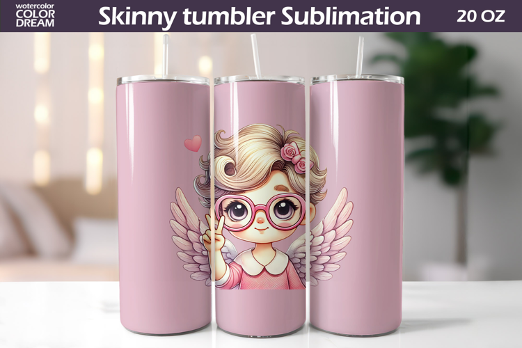 Cupid Glasses Tumbler Wrap | Valentine Tumbler