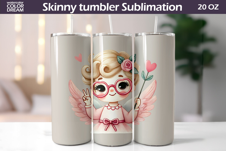 Cupid Glasses Tumbler Wrap | Valentine Tumbler
