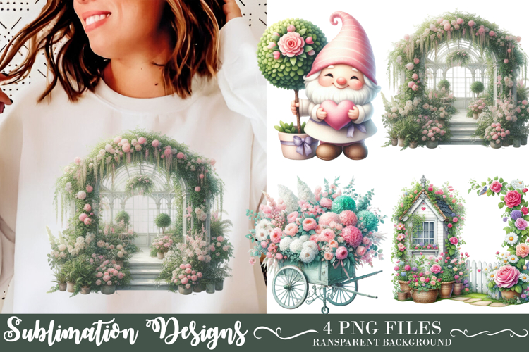 Valentine Clipart Romance Garden Png- Valentine Romance