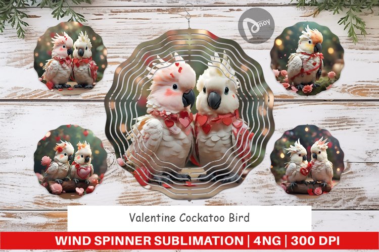 Wind Spinner Valentine Cockatoo Bird
